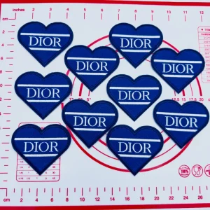Mid(Iron-on) D-Blue Love Shape Patches