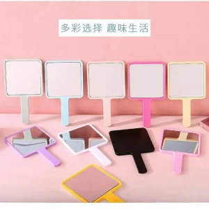 Large size Square Handheld DIY Makeup Mirror, Portable 6.5*11cm
