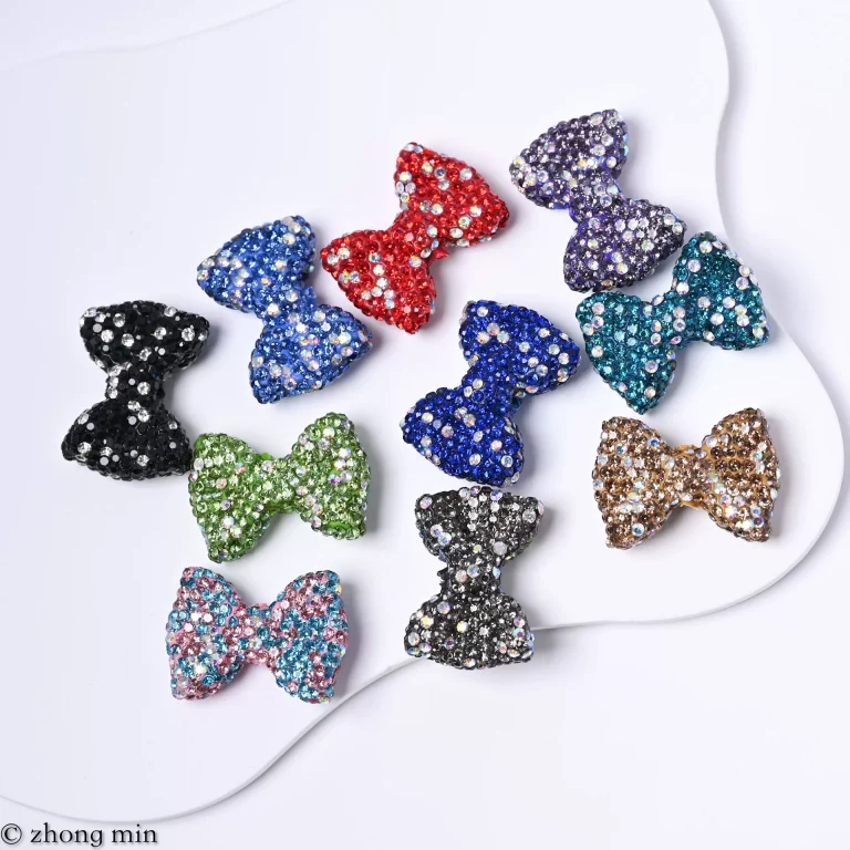 MID-Sparkling Rhinestone Bows 30MM*22MM