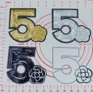 Mid(Iron-on) 5-With Flower Shape Patches