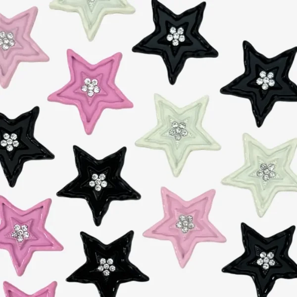 Sparkly star, Junk Phone Case Charms - Luxury Designer DIY Decorative Accessories, Metal Charms (24.65mm）