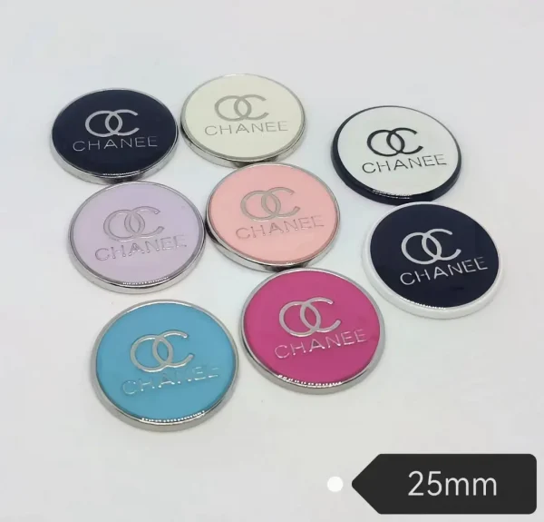 New Round Double C Metal Enamel Phone Case Charm, Versatile 25mm