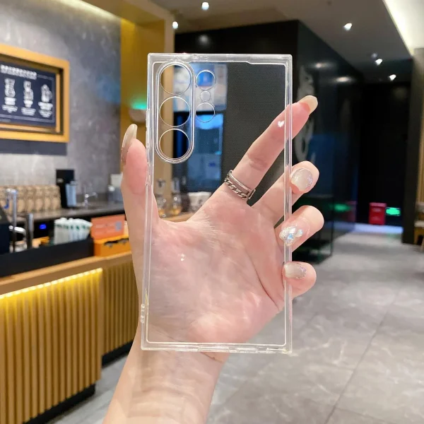 Transparent TPU Straight - edge Shock - resistant Silicone Phone Case with Precise Holes for Samsung S Series
