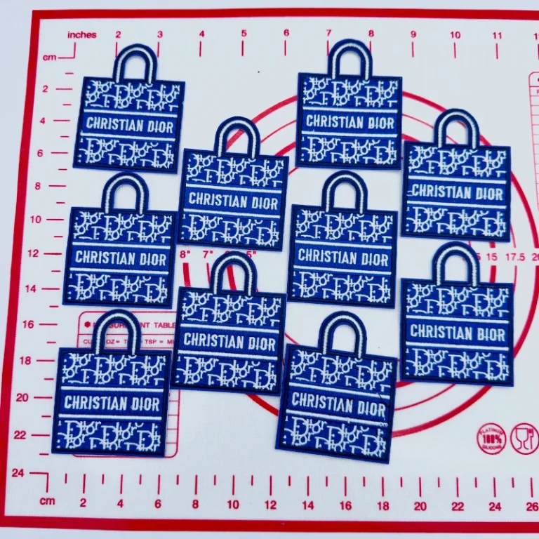 Mid(Iron-on) D-Blue Bag Shape Patches