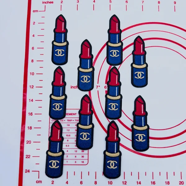 Mid(Iron-on) C-2 Blue Lipstick Shape Patches