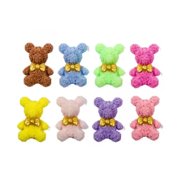 Petal - shaped Bow - tie Bear Resin Accessories 19MM*27MM
