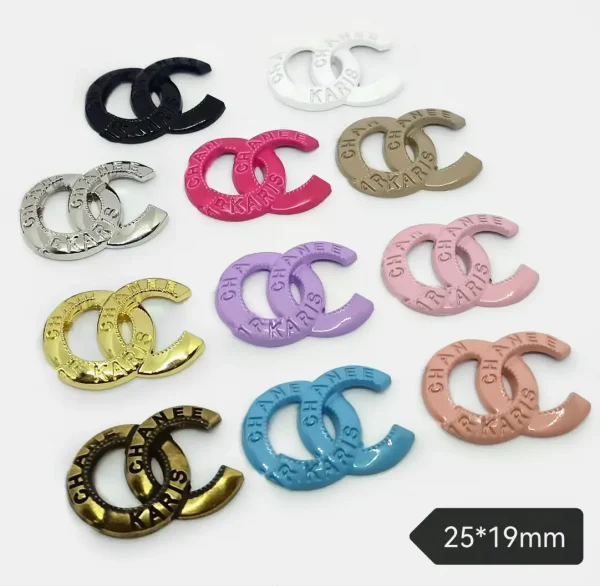 Chanel-Style Double C Letter Phone Case Charms, Trendy Multi-Color | 25*19mm