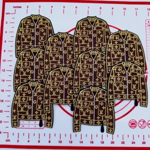 Mid(Iron-on) L-Coffee Jacket Shape Patches