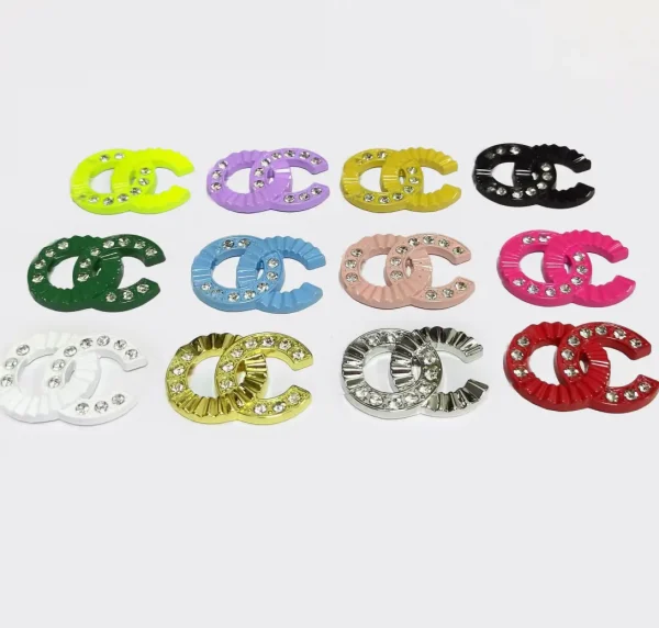 Double C Metal Rhinestone Inlaid Ornament Phone Case Charm | 30*23mm