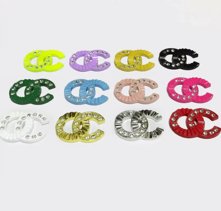 Double C Metal Rhinestone Inlaid Ornament Phone Case Charm | 30*23mm