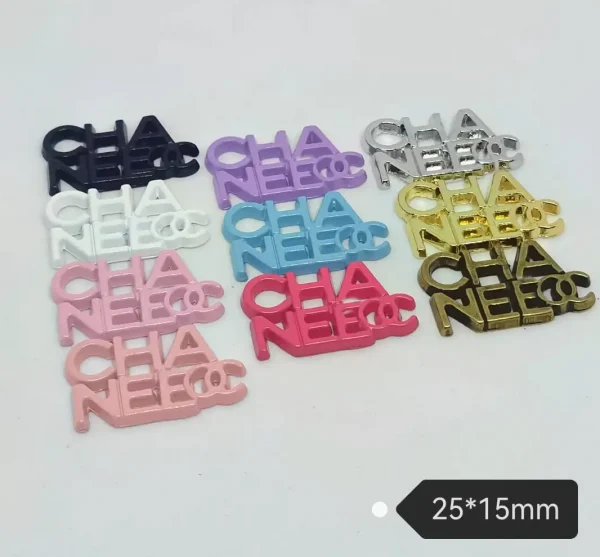 Chanel-Style Double C Electroplated & Enamel Phone Case Charms, Trendy Multi-Color | 25*15mm