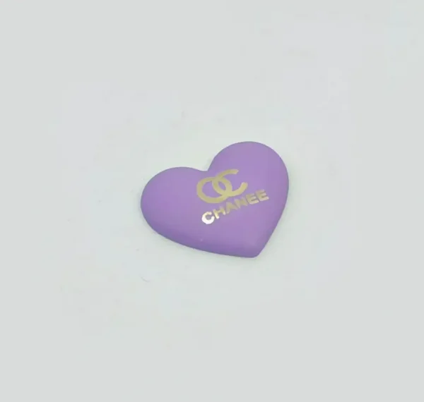 Double CM Metal Puffy Heart Laser Texture Trendy Versatile Phone Case Charm | 22*18mm