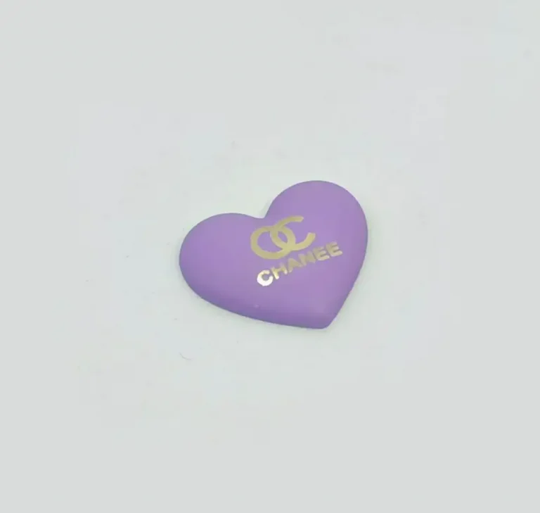Double CM Metal Puffy Heart Laser Texture Trendy Versatile Phone Case Charm | 22*18mm