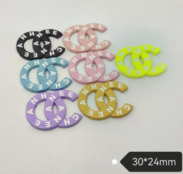 Chanel-Style Double C Metal Phone Case Charms, Enamel Coating | 30*24mm