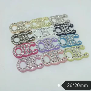 Celine Style Triomphe Metal Plated Rhinestone Inlay Luxury Versatile Phone Case Charm | 26*20mm