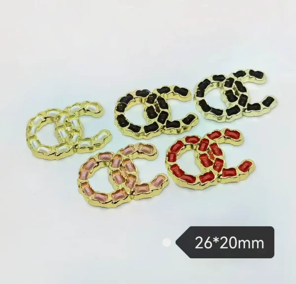 Double C Two-Tone Enamel Chain Phone Case Charms | 26*20mm