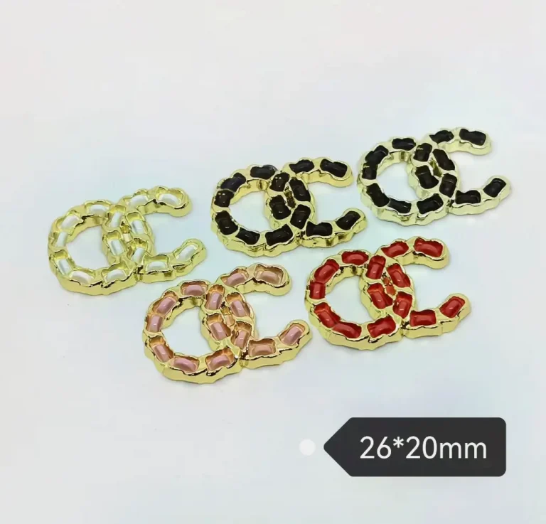 Double C Two-Tone Enamel Chain Phone Case Charms | 26*20mm