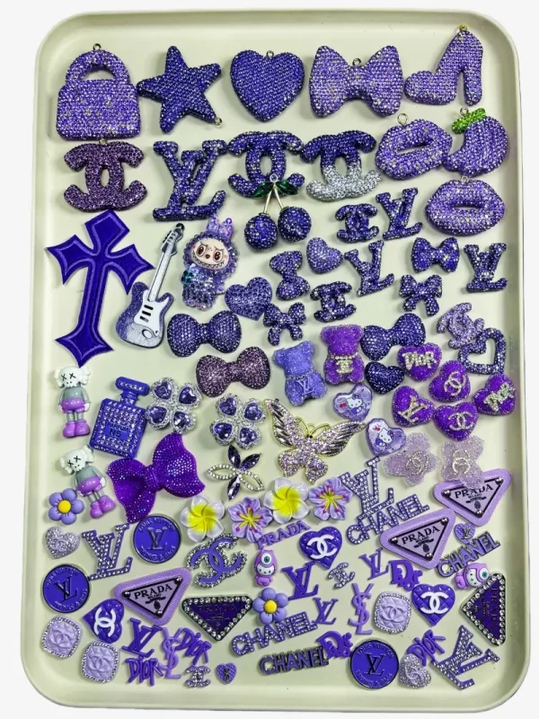 50-100Pcs Mix Purple Lux Charms