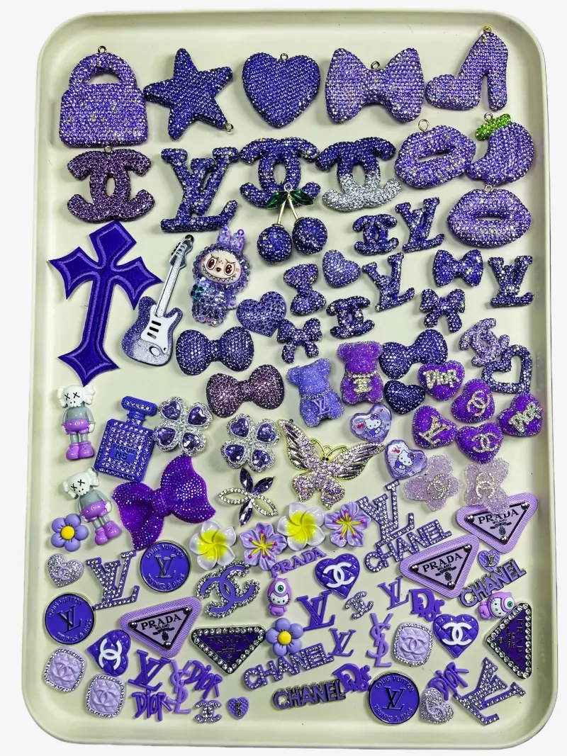 50-100Pcs Mix Purple Lux Charms