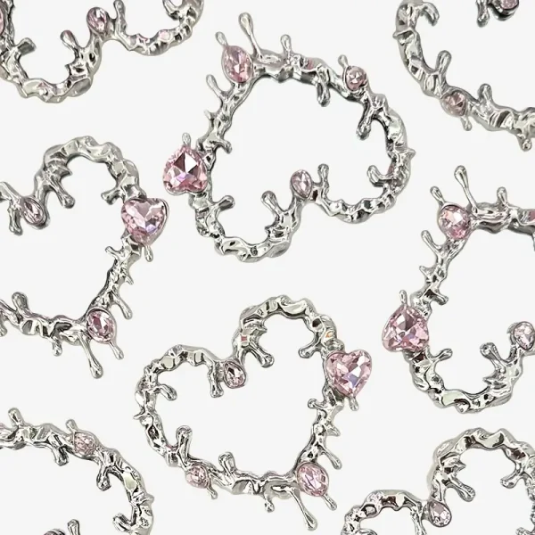 Melted Liquid Heart, Junk Phone Case Charms - Luxury Designer DIY Decorative Accessories, Metal Charms (54.62mm*52.96mm）