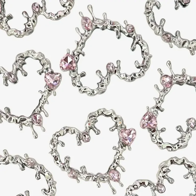 Melted Liquid Heart, Junk Phone Case Charms - Luxury Designer DIY Decorative Accessories, Metal Charms (54.62mm*52.96mm）