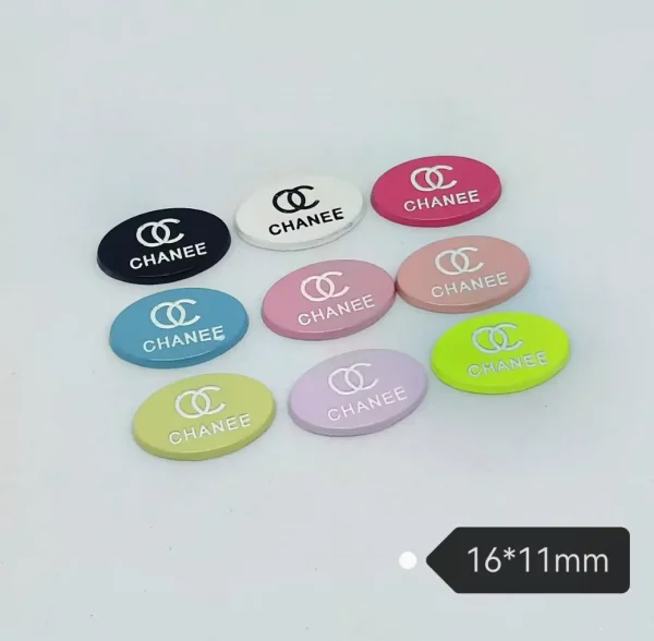 Double C Small Oval Patch, Colorful Paint Macaron & Fruit Tone Charms | 16*11mm