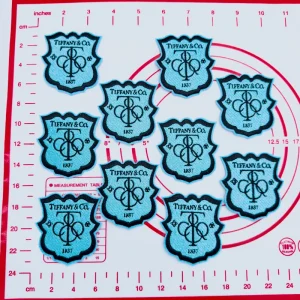 Mid(Iron-on) DF- Light Blue Shield Shape Patches