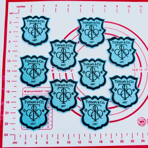 Mid(Iron-on) DF- Light Blue Shield Shape Patches