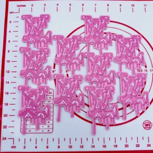 Mid(Iron-on) L- Pink Melt Shape Patches