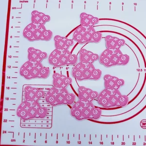 Mid(Iron-on) L-Pink Bear Shape Patches