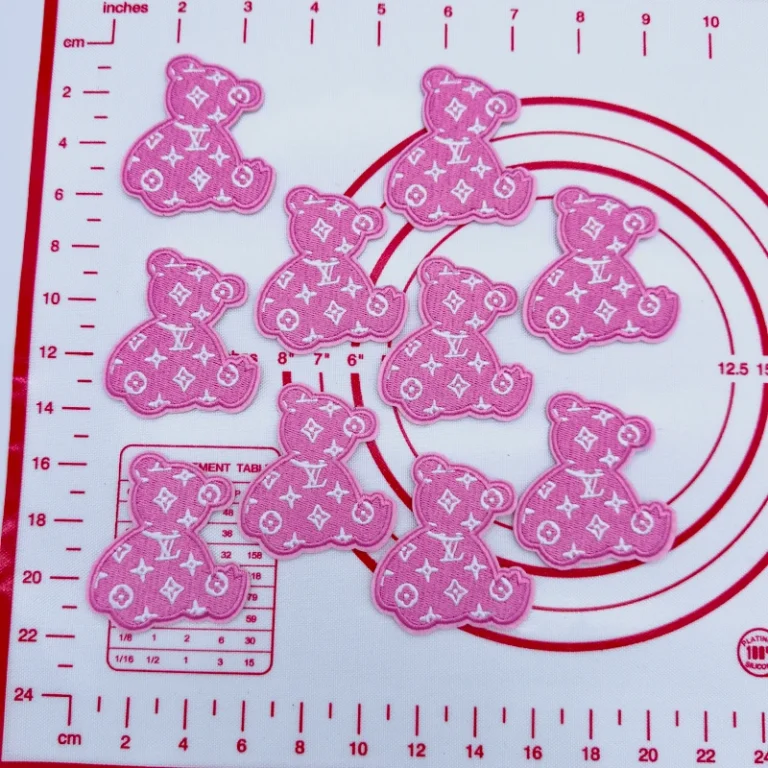 Mid(Iron-on) L-Pink Bear Shape Patches