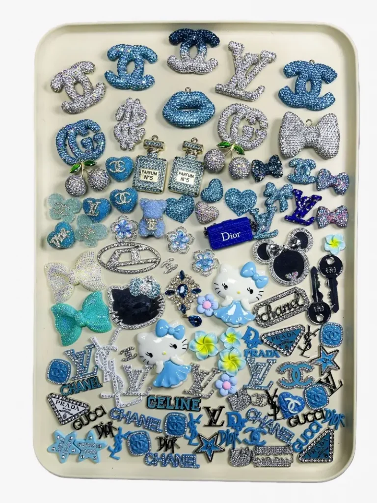 50-100Pcs Mix Silver-Blue Lux Charms