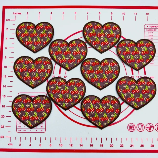 Mid(Iron-on) L-Cherry Love Shape Patches