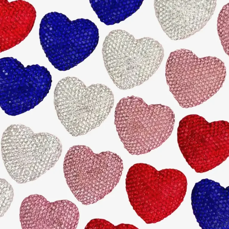 Heart with Rhinestone, Junk Phone Case Charms - Luxury Designer DIY Decorative Accessories, Resin Charms (38.04mm*35.71mm）