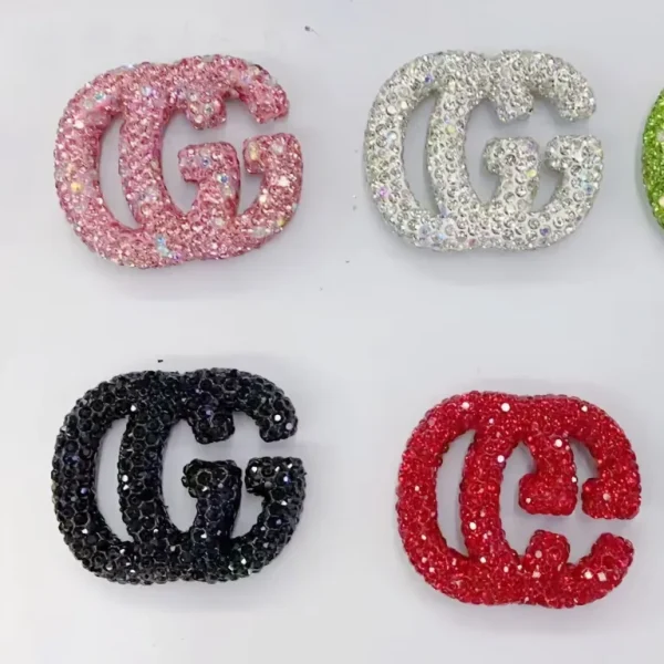 Large GG Ceramic Rhinestones charms 48MM*40MM