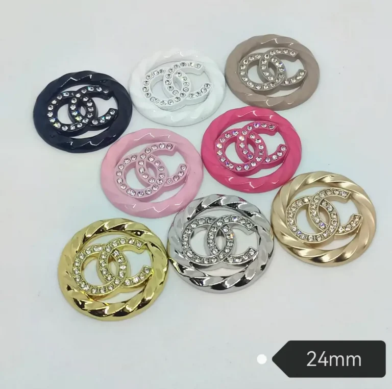 Double C Rhinestone Metal Phone Case Patches | 24mm