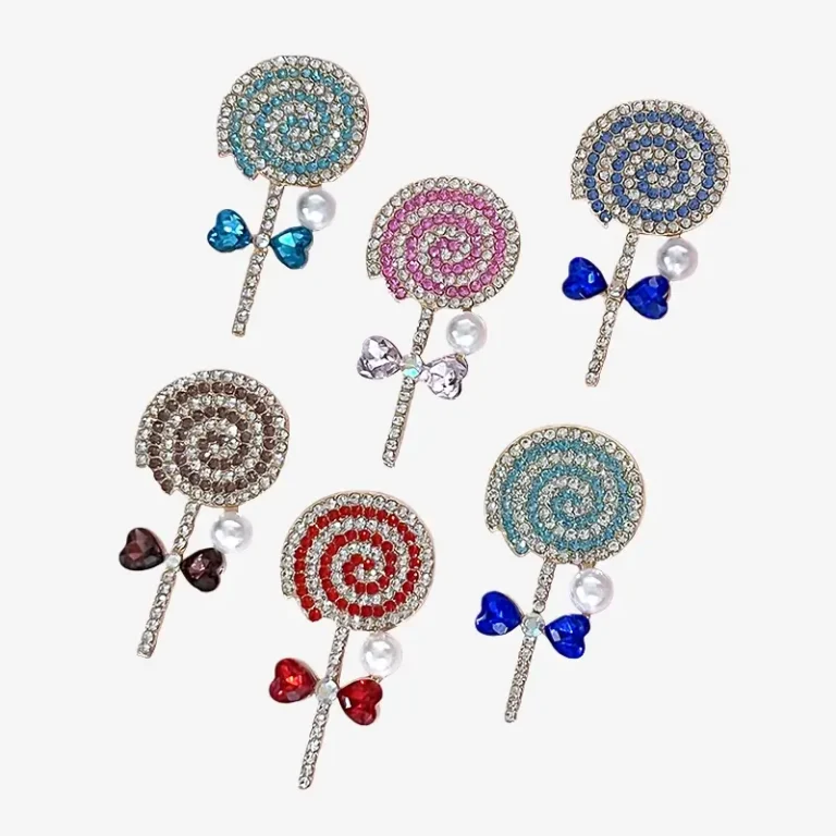 Lollipop with Rhinestone, Junk Phone Case Charms - Luxury Designer DIY Decorative Accessories, Metal Charms (54.09mm*27.98mm）