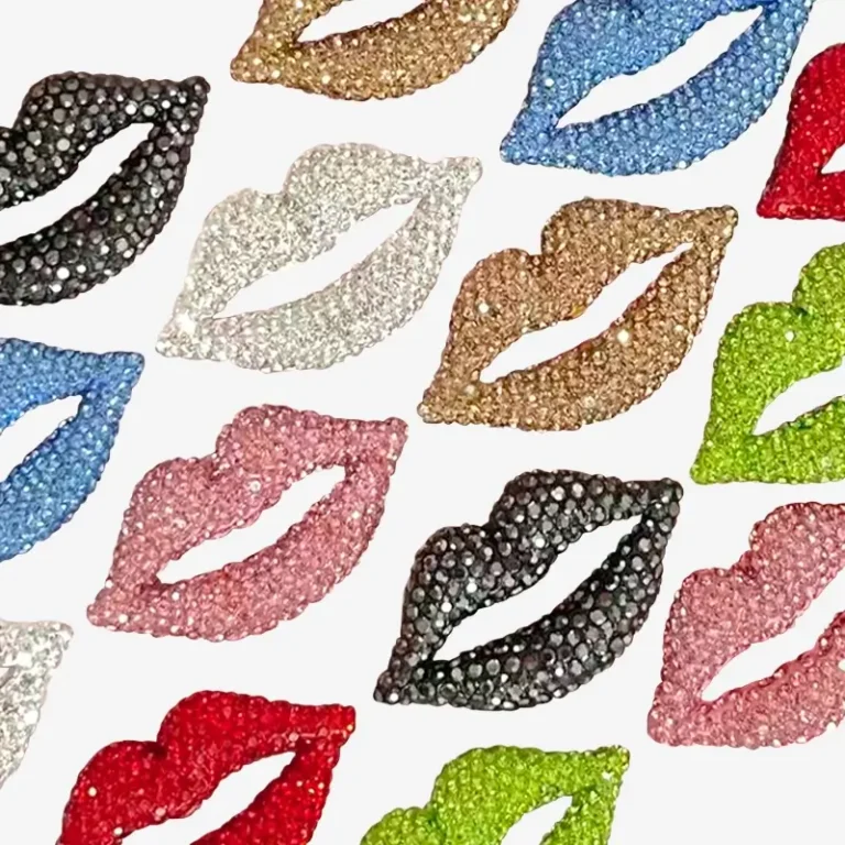 Lips with Rhinestone, Junk Phone Case Charms - Luxury Designer DIY Decorative Accessories, Resin Charms (52.97mm*29.14mm）