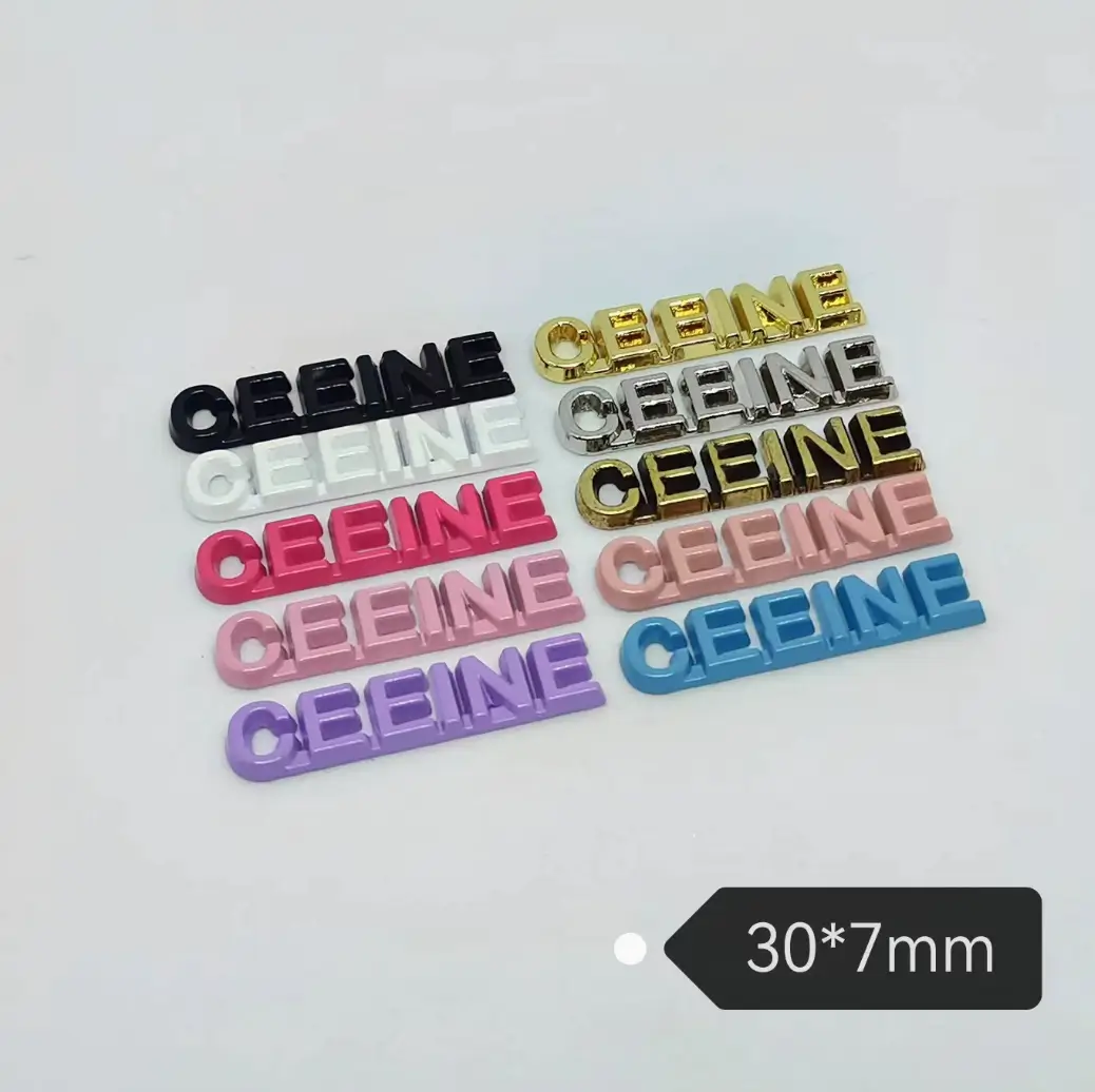 Celine Style Metal English Letter Patch Phone Case Accessory | 30*7mm
