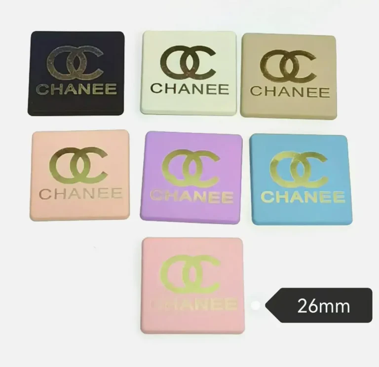 Chanel Style Square Metal Skin Feel Paint Double C Phone Case Charm | 26mm