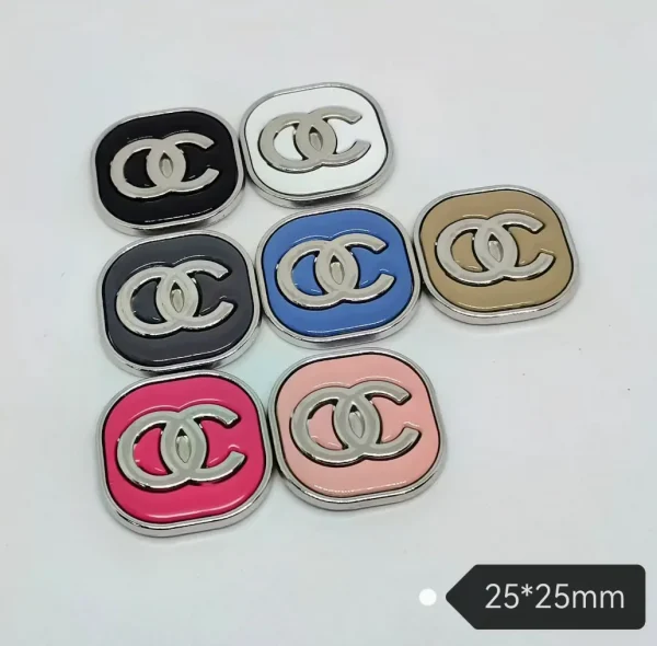 Chanel Style Hardware Electroplated Paint Finished 2PCS Set Double C Phone Case Charm | 25mm