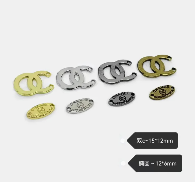 Exquisite Double C Metal Sew-On Charms, 15*12mm Designer-Inspired Accessories for Clothing, Bags & Hair Clips
