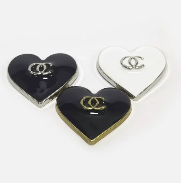 Heart Double C Metal Phone Case Charms | 30*28mm