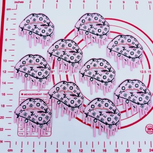 Mid(Iron-on) L-Pink Lips Shape Patches