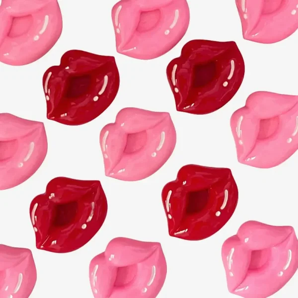 Lips, Junk Phone Case Charms - Luxury Designer DIY Decorative Accessories, Resin Charms (28.54mm*22.55mm）