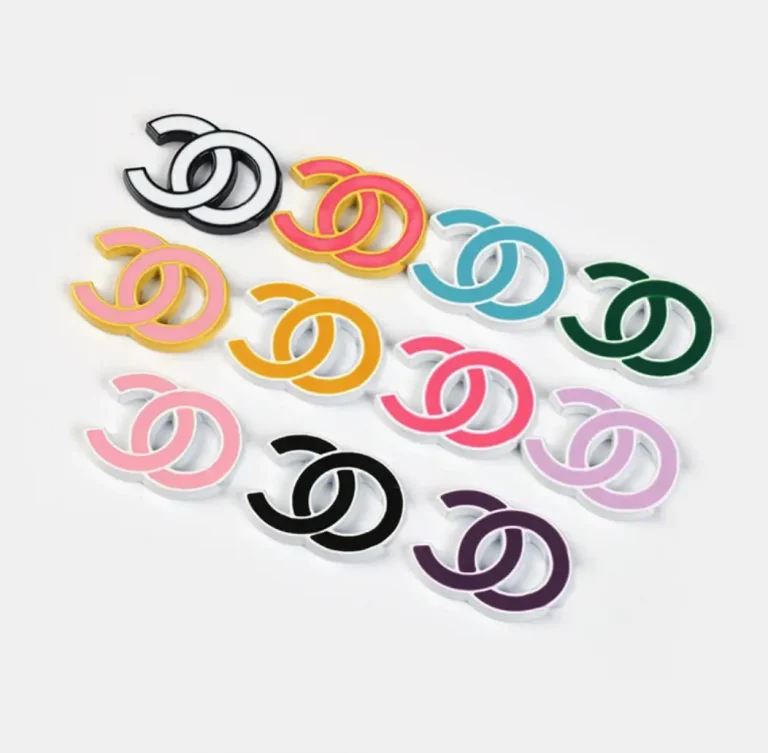 Versatile Chanel Style Double C Charm, Black & White Piano Enamel Dropping Craft Multi-Color Metal Phone Case Accessories | 30*22mm