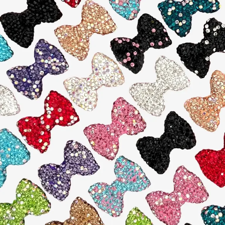 Bowknot with Rhinestone, Junk Phone Case Charms - Luxury Designer DIY Decorative Accessories, Resin Charms (29.87mm*21.64mm）