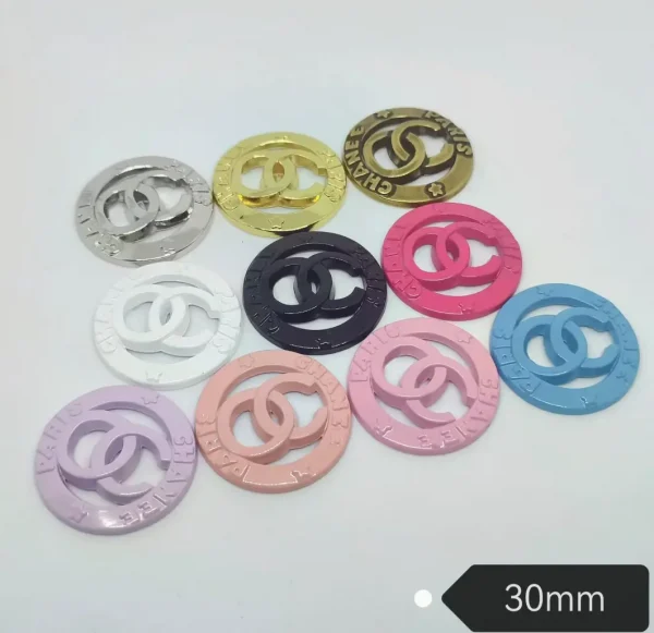 Classic Trendy Versatile Colorful Double C Metal Pendant Phone Case Charm | 30mm