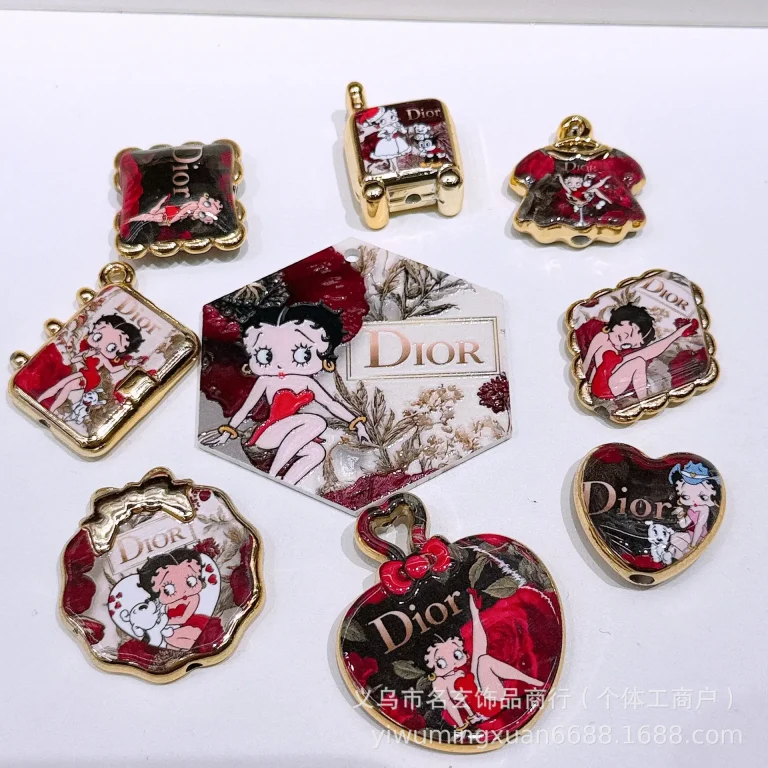Random mix（100PCS）Acrylic material Betty with hole