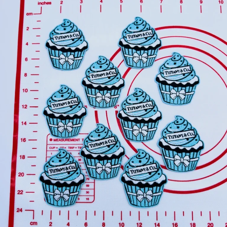 Mid(Iron-on) D- Blue Cake Shape Patches